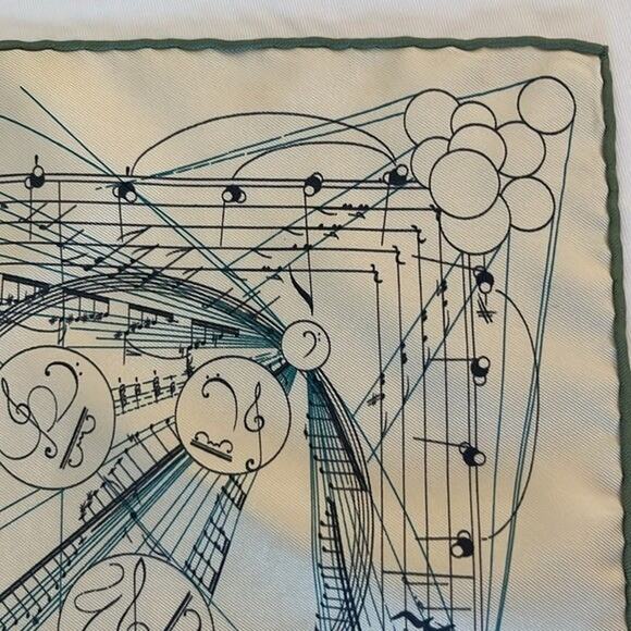 Hermes Gavroche La Musique des Spheres - white/cream with green 45cm - Picture 6 of 12